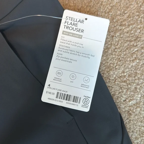 ✨NWT Athleta Stellar Flare Trouser – dark grey ✨ - Picture 3 of 6